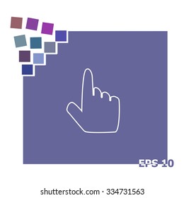 Click, hand vector icon.