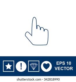 Click, hand vector icon.