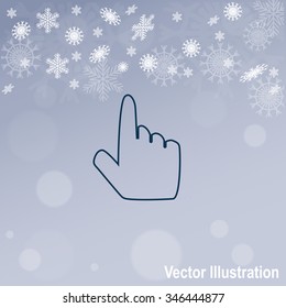 Click, hand vector icon.