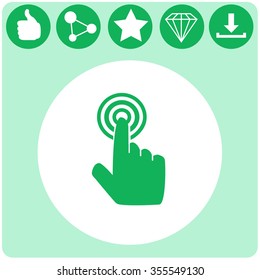 Click, hand vector icon.