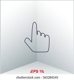 Click, hand vector icon.