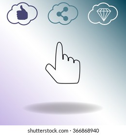 Click, hand vector icon.
