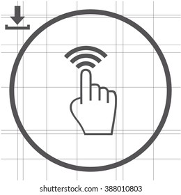 Click, hand vector icon.