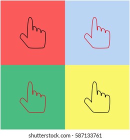 Click hand vector  icon.