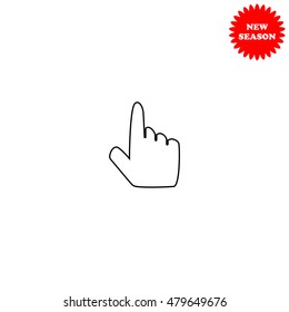 Click hand vector icon isolated on white background.