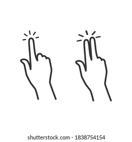 Click hand vector icon. pointing hand clicks icons. Vector Illustration.