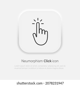 Click hand vector icon in trendy neumorphism style. Vector EPS 10