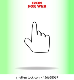 Click hand web icon. Black illustration on white background