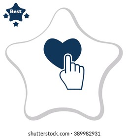 Click heart vector icon