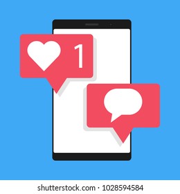 click to hearth and comment hand vector icon illustration flat design