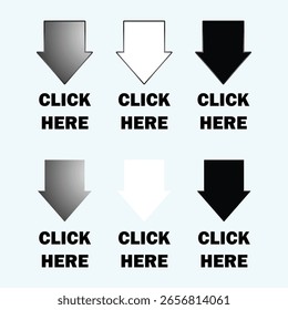 Click Here Arrow Buttons , Click, Here, Arrow, Button, Download, Link, Pointer, 