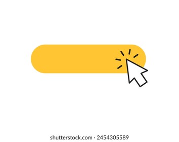 Click here banner icon in flat style. Ecommerce vector illustration on isolated background. Shopping sign business concept.