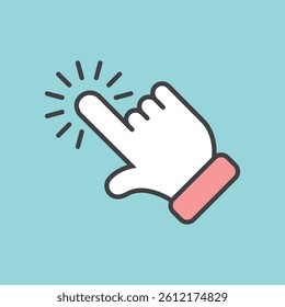 Click here banner icon in flat style. Ecommerce vector illustration on isolated background. Shopping button sign business concept.
