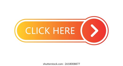 Click here banner icon in flat style. Ecommerce vector illustration on isolated background. Shopping button sign business concept.