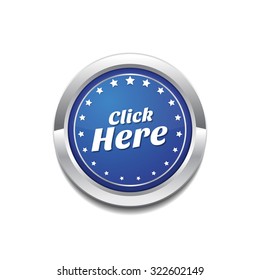 Click Here Blue Vector Icon Button