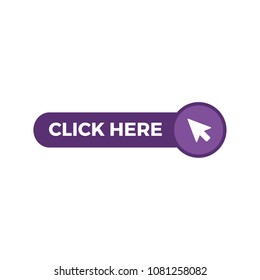 Click here button with arrow pointer icon