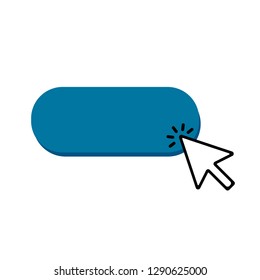 Click here button with arrow pointer icon - Vector