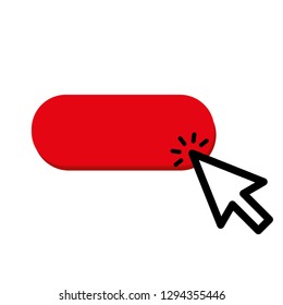 Click here button with arrow pointer icon - Vector