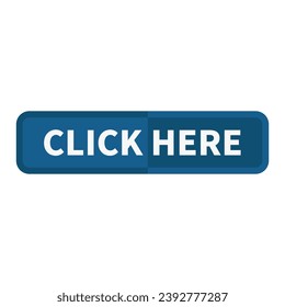 Click Here Button In Blue Rectangle Shape For Promotion Business Marketing
