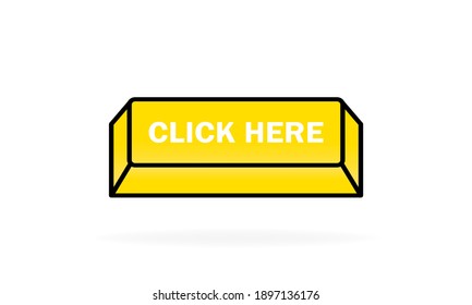 Click here button. Can be used for website. Vector EPS 10. Isolated on white background