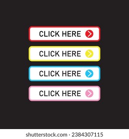click here button design. cursor sign and symbol.