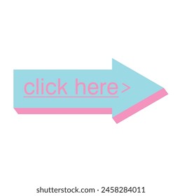 click here button design. cursor sign and symbol.
