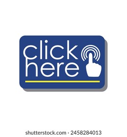 click here button design. cursor sign and symbol.