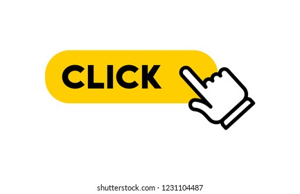 Click here button with hand clicking icon