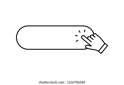 Click here button with hand clicking icon.