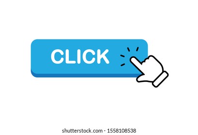 Click here button, with hand clicking icon
