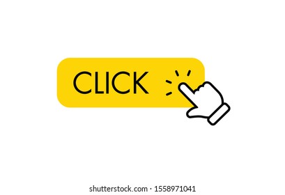 Click here button, with hand clicking icon