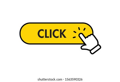 Click here button, with hand clicking icon