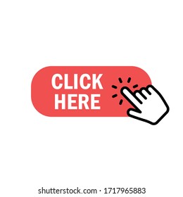 Click here button with hand clicking icon