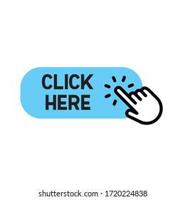 Click here button with hand clicking icon