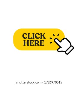 Click here button with hand clicking icon