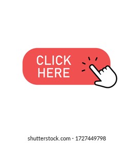 Click here button with hand clicking icon