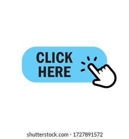 Click Here Button Hand Clicking Icon Stock Vector (Royalty Free ...