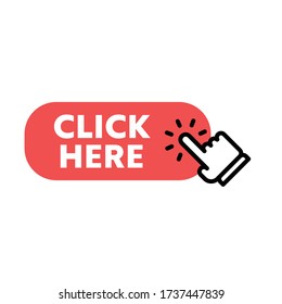 Click here button with hand clicking icon