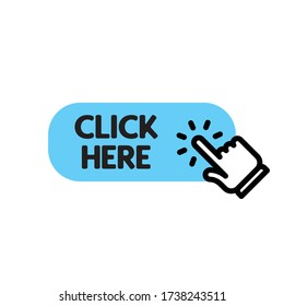 Click Here Button Hand Clicking Icon Stock Vector (Royalty Free ...