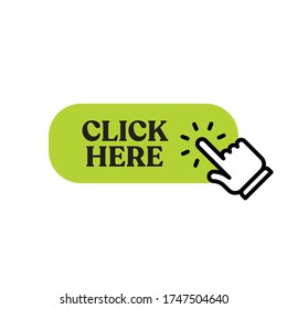 Click here button with hand clicking icon