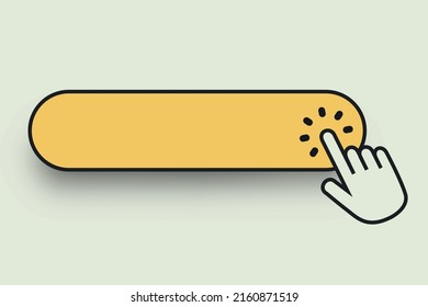 Click here button with hand clicking icon