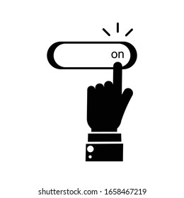 Click Here Button Hand icon vector illustration black 
