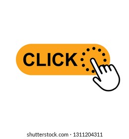 Click Here Button Hand Pointer Clicking Stock Vector (Royalty Free ...