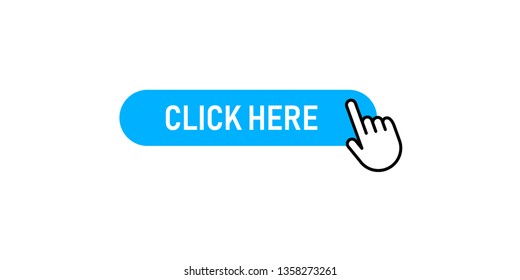 Click Here Button Hand Pointer Clicking Stock Vector (Royalty Free ...