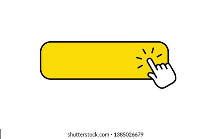 Click here button with hand pointer clicking