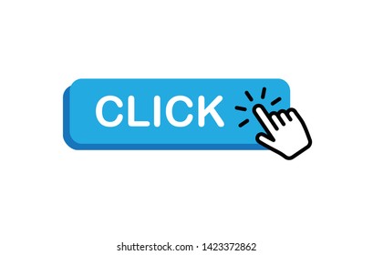 Click here button with hand pointer clicking