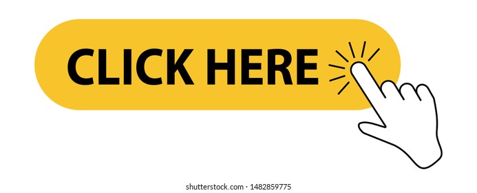Click here, click button with hand pointer clicking. Modern, simple flat vector illustration for web site or mobile app - vector

