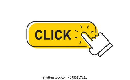 Click Here Button With Hand Pointer Clicking