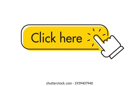 Click here button with hand pointer clicking