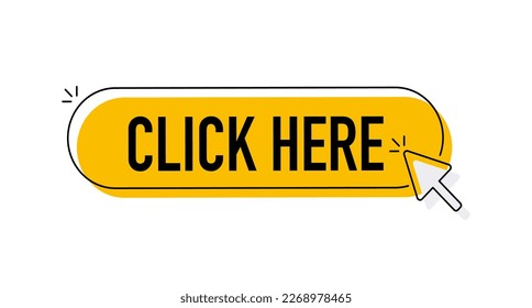 Click here button with hand pointer clicking